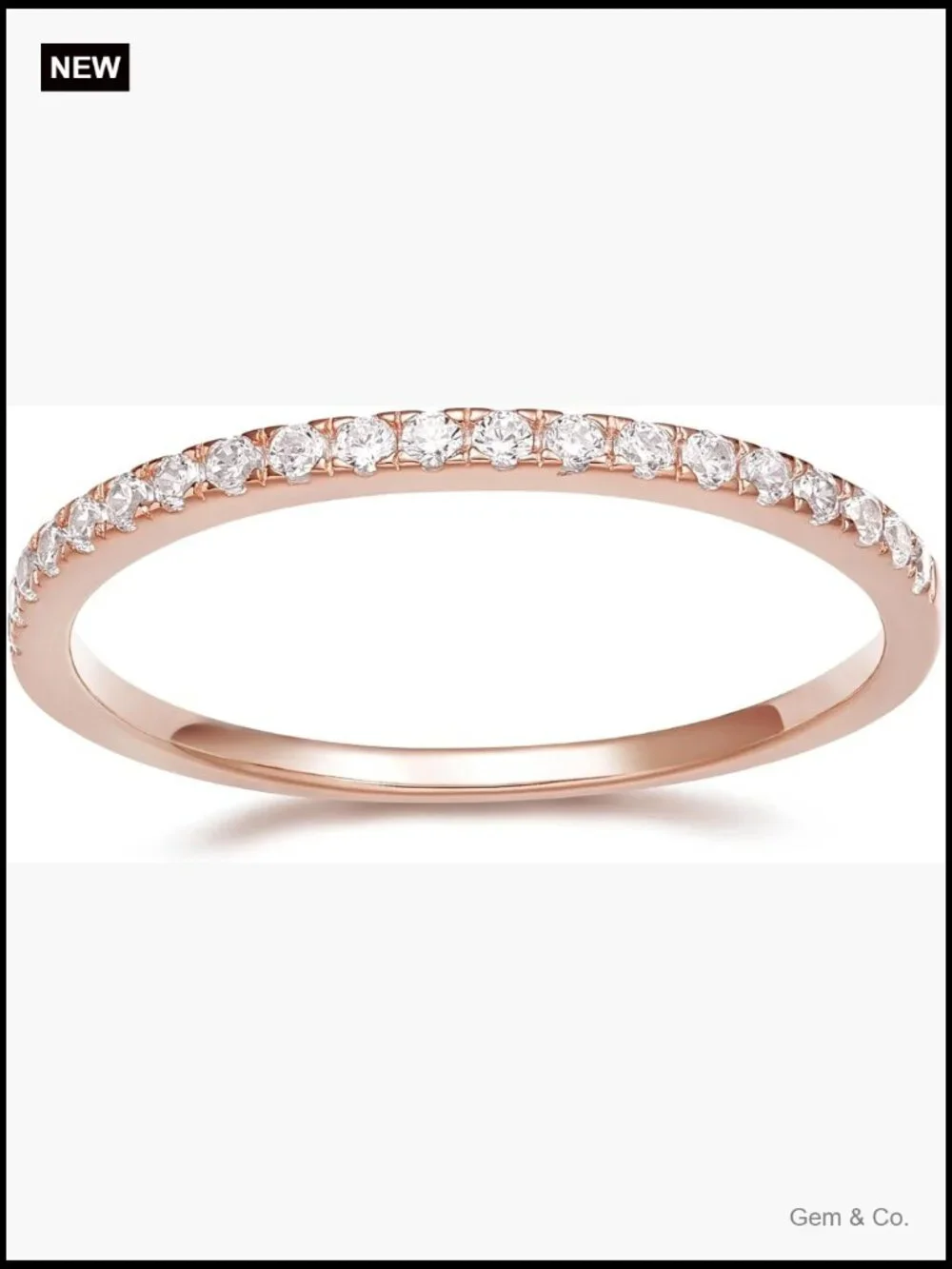 2mm Half Eternity Wedding Band Cubic Zirconia Ring Size 7